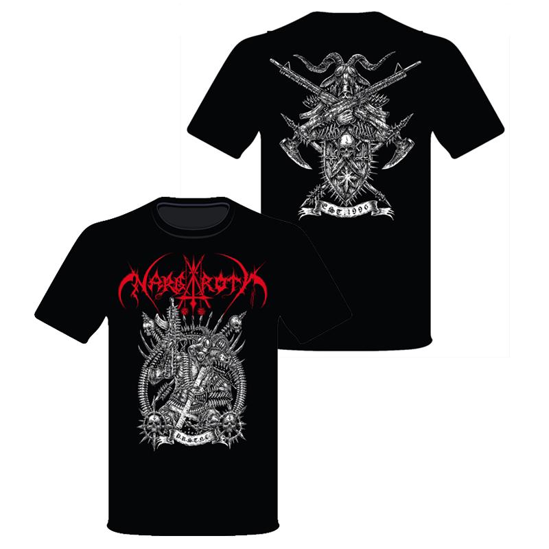 2026 Nargaroth Band Black Metal Tedesca Rock Punk Modello Logo T-shirt da Uomo Manica Corta Retro Europea e Americana Scuro