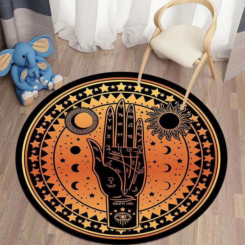 Nordic Style Sun Moon Circular Carpet Living Room Bed Bath Children's Floor Decoration Non Slip Mat