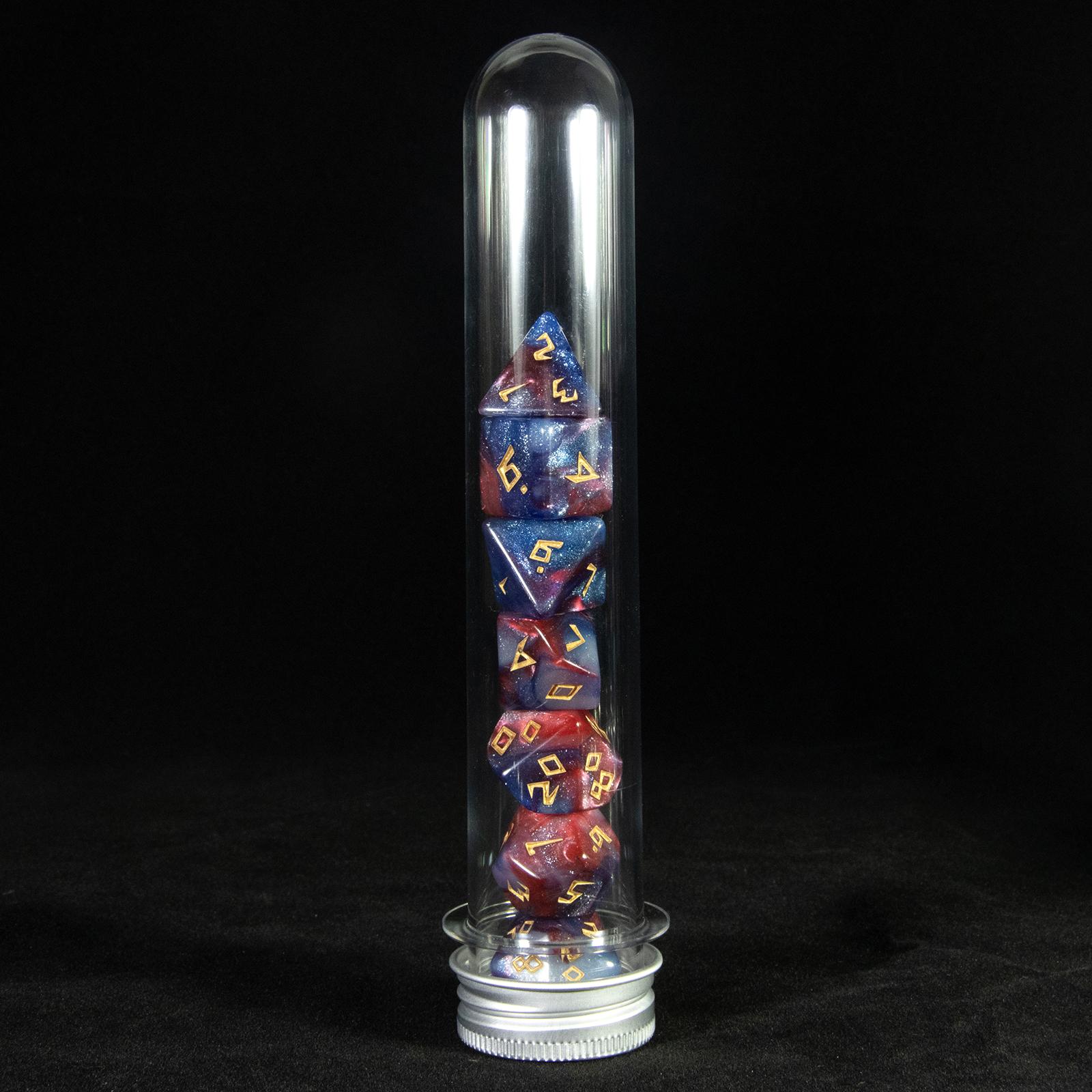 

DND Dice Mix Colors with Glitter Polyhedral Dice Set for DND Role Playing Board Game Accessories, with Tube, Ideal for Lover of Board Games