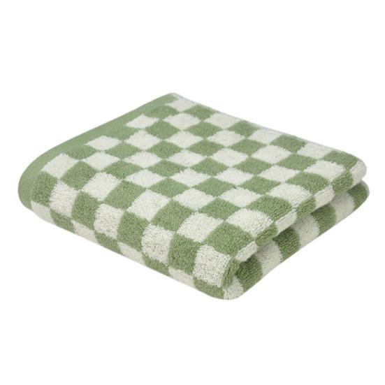 Pure Cotton Hand Towel Plaid Print Lightweight Water Absorbent Decorative Towel Gym Quick-Dry Washcloth