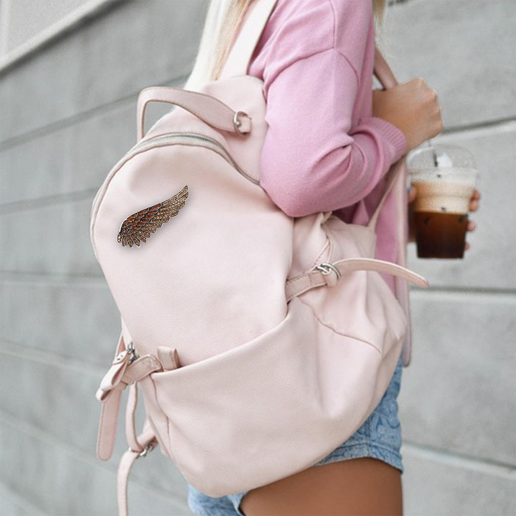 Vintage Angel Wing Brooch With Sparkling Crystals Elegant Feather Lapel Pin Accessories For Party Office Accessories