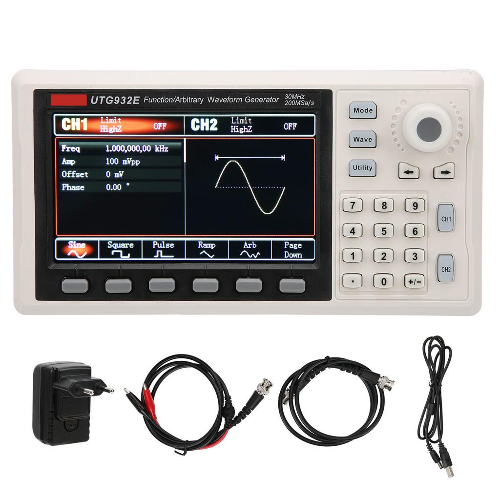 UTG932E Function Signal Generator Dual Channel Waveform Generator 30MHz 200MSa s Sampling RateEU 100‑240V
