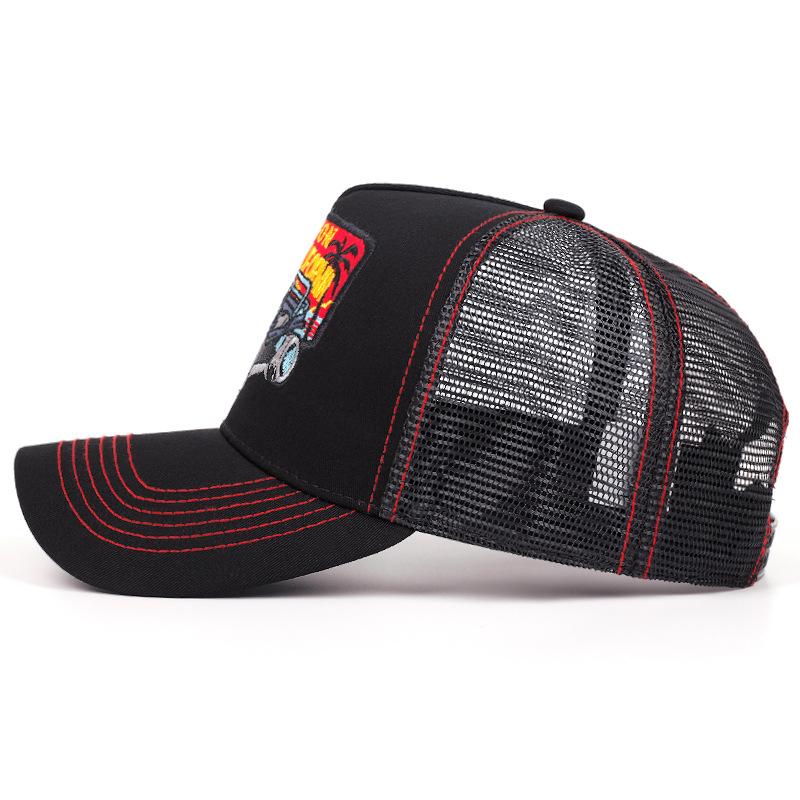 Hot Sale Unisex Mesh Trucker Hat Classic Motorcycle Pattern Breathable Summer Baseball Cap Streetwear Cap for Men Women