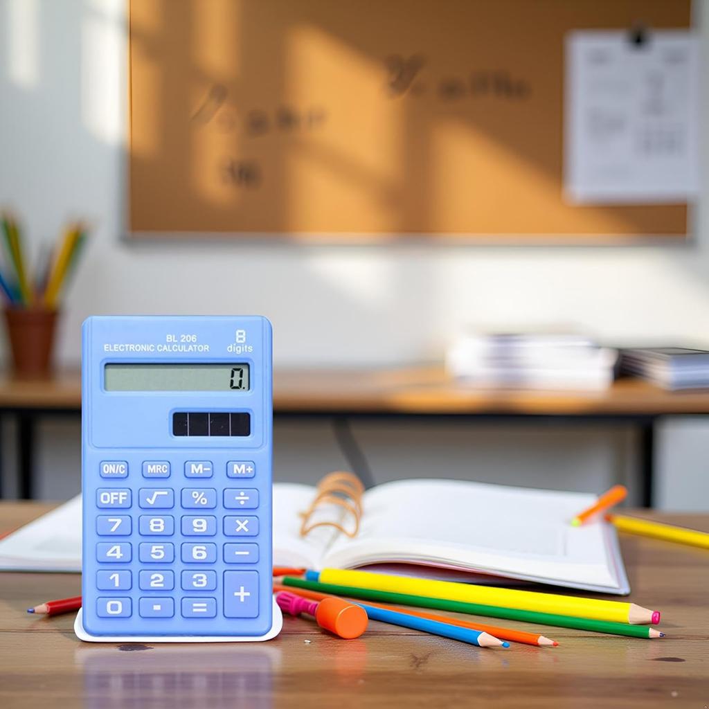 Blue Basic Standard Calculators Mini Digital Desktop Calculator, Solar Power Smart Calculator Pocket Size Basic Office for Home School Office