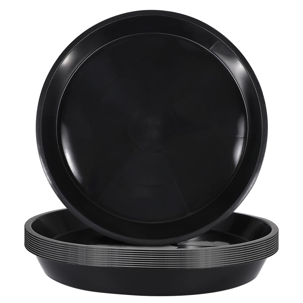 

OUNONA Горшок Цветочный горшок Кашпо Пластик Внешний диаметр Мелкий Внутренний Упаковка из 10 Поддон, Поддон, Поддон, Поднос, Тарелка, 30см, Тарелка, Декорация, Черный, чёрный