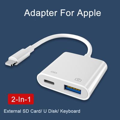 USB 3.0 - Yıldırım OTG Adaptörü iPhone 14 13 12 11 Pro XS max XR iPad Tablet SD Kart U Disk Flash Sürücü Veri Dönüştürücü Iphone 6 7 8 ARTı Otg