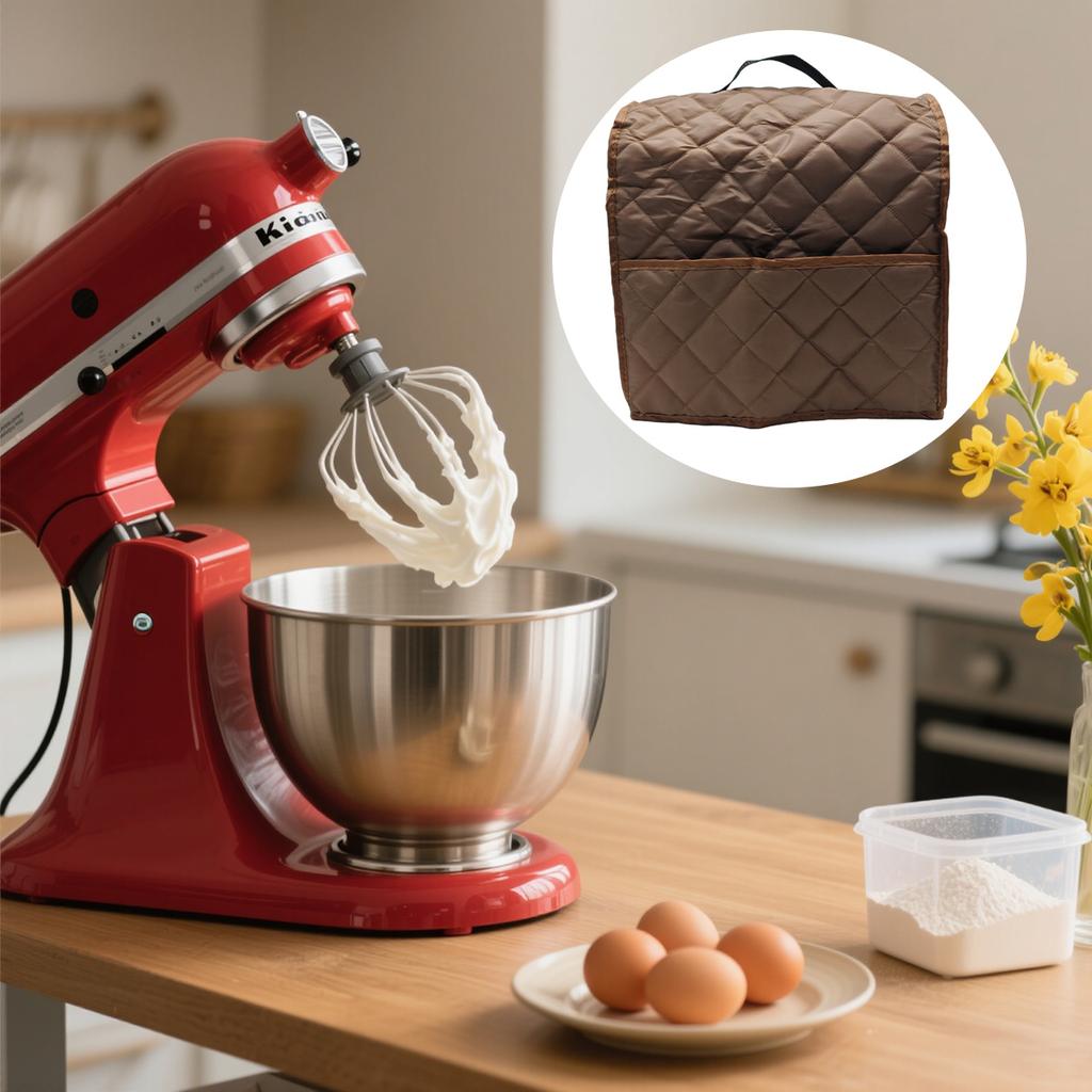 [Durable Stand Mixer Cover] Durable 1pc Multi-Color Stand Mixer Dust Cover with Side Storage Bag | Quilted Polyester, Perfect for Kitchen Appliances