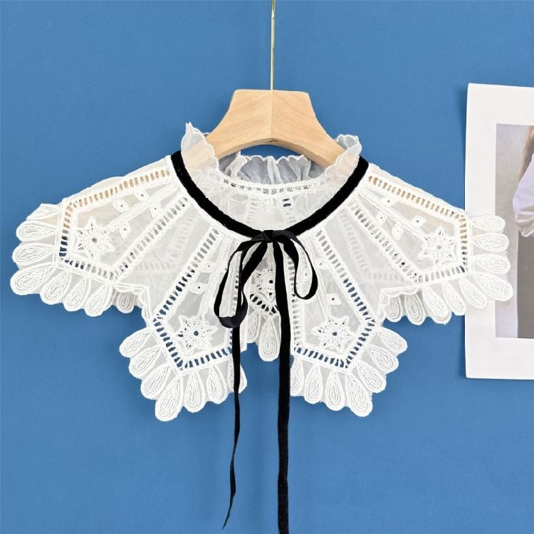 Hollow Shirt Collar Detachable Embroidery Faux Collar Female Clothes Accessories
