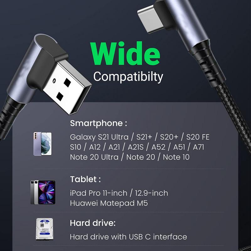 6A 0.25M Short Cable 90 Degree Elbow USB A Type C To Type C Cable Fast Charging Data Cord Power Bank Wire For IPhone 15IPad