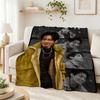 Stylish Man Yellow Jacket Portrait Pattern Blanket Warm Comfortable Fleece Blanket For Living Room Office Nap Lightweight Home Decor Halloween Gift