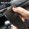 Car Leather Cleaning Brush Natural Horsehair Brush Automotive Interior Decoration Seat Gap Brushes Wheel Tire Cleaning Tools