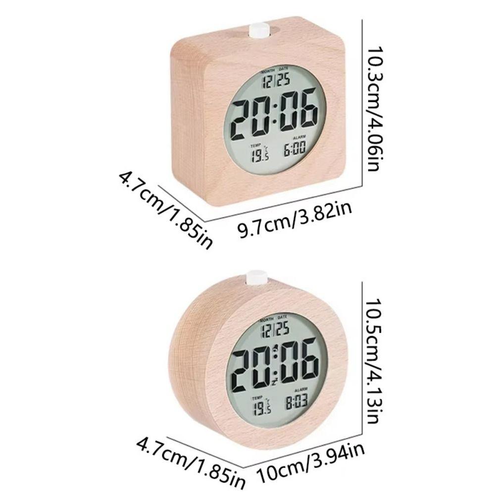 Nordic Style Multifunctional Electronic Clock Round/Square LCD Digital Table Clock  Bedroom