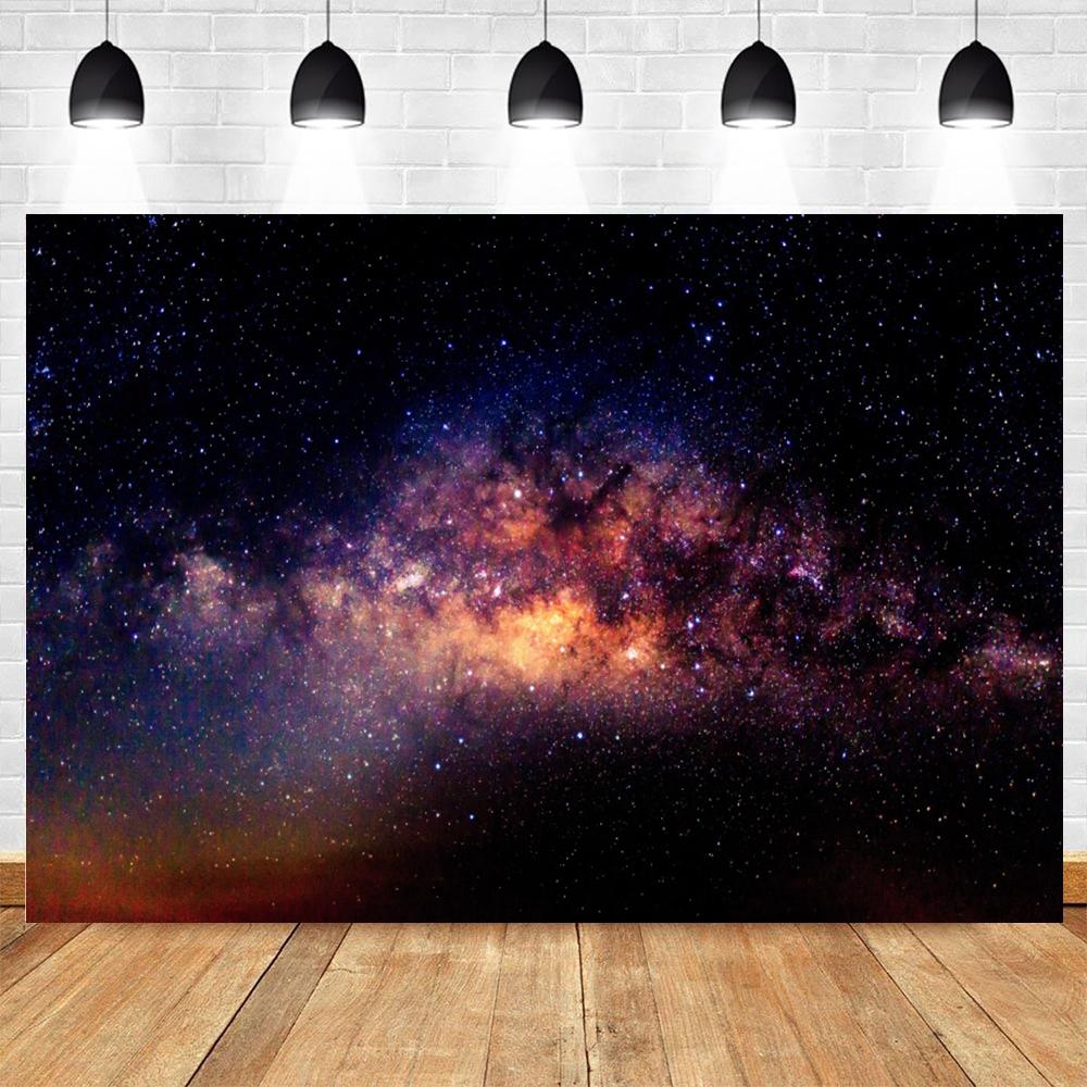 Cosmic Galaxy Backdrop Starry Sky Milky Way Stars Universe Space Theme Photo Background Baby Shower Birthday Party Decor Banner