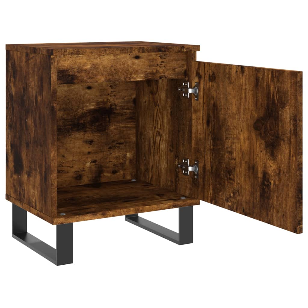 Nightstands (2 Pcs) Smoked Oak 40 X 30 X 50 Cm Particleboard