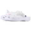 Crocs Classic clog Spring Letter SDS EVA Preppy Cute and Sweet Versatile Classic Beach Trendy Korean Hole Shoes Unisex White