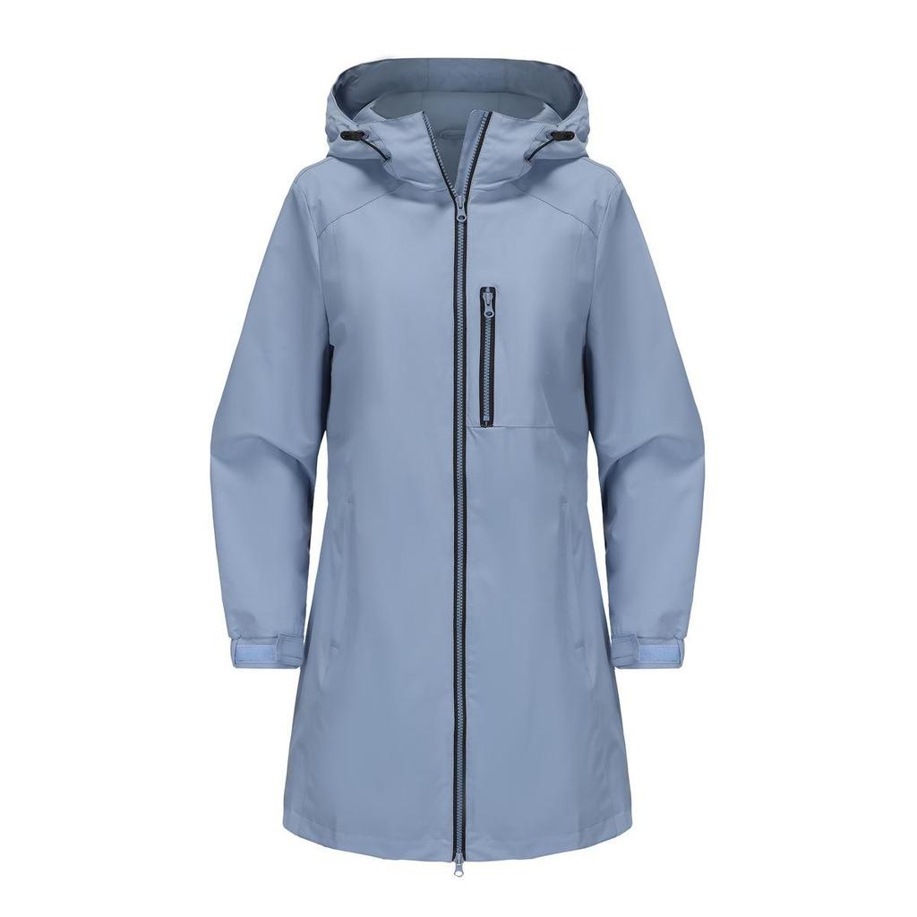 Women's Outdoor Windproof Waterproof Jacket Hooded Long Sleeve Loose Casual Spring Autumn Coat