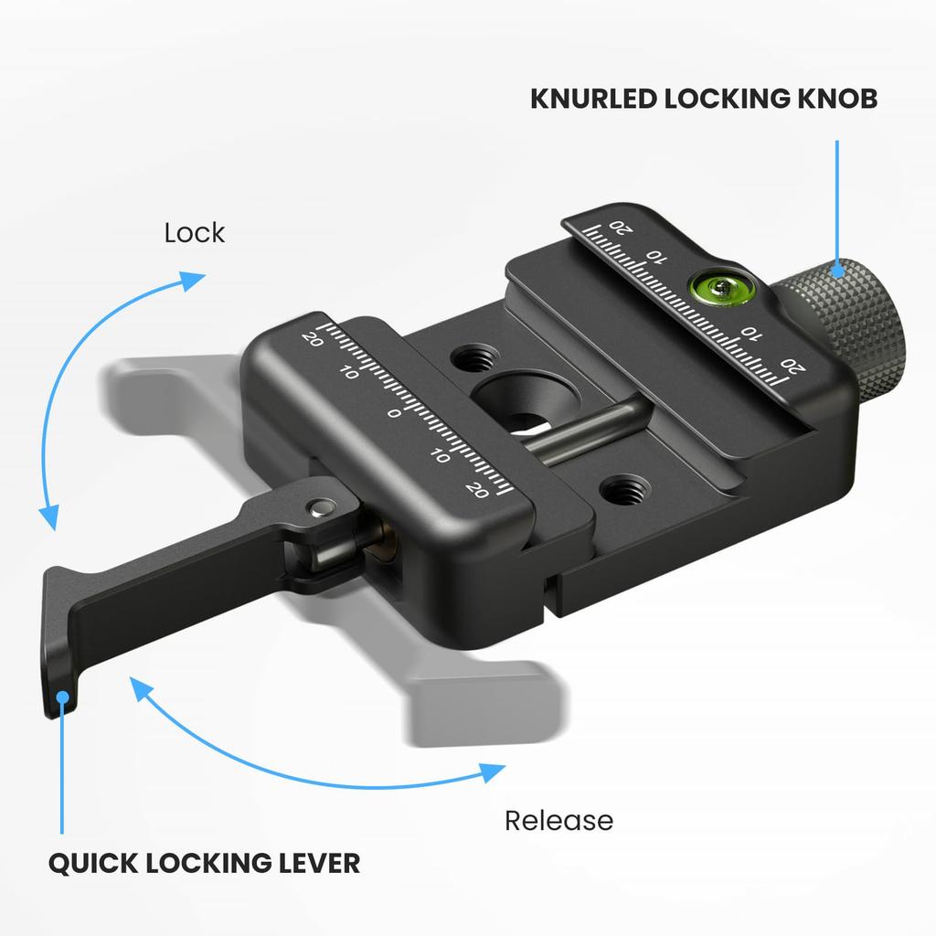 WEYLLAN AP50 Quick Release Tripod Ball Headset with Quick Release Plate for Camera Accessories Clamp, Arca-Swiss Compatible, Dovetail/Picatinny