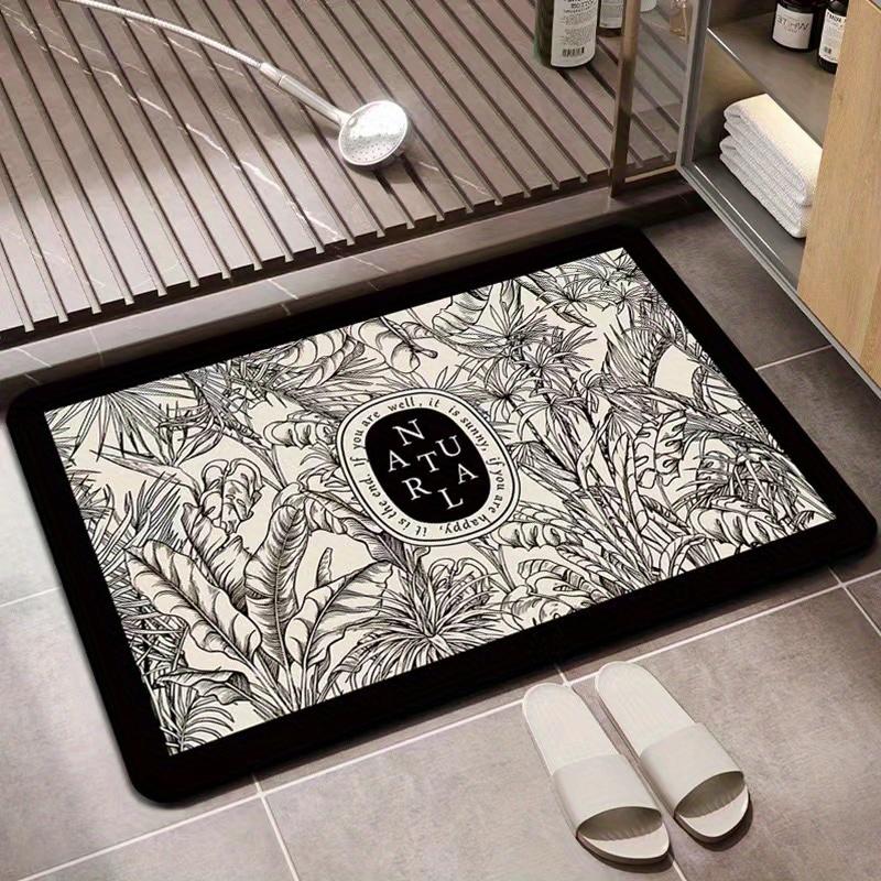 Flower Toilet Bathroom Super Absorbent Shower Floor Doormats Non Slip Entrance Rugs Diatom Mud Carpet for Home Bedroom Decor