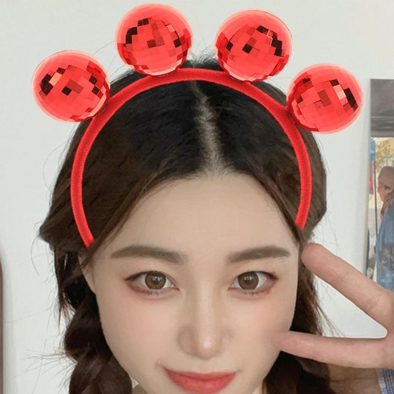 Disco Headbands for Kids 1970s Vintage Disco Ball Headband Headpiece Shines Hair Accessories for Halloween Birthday Party