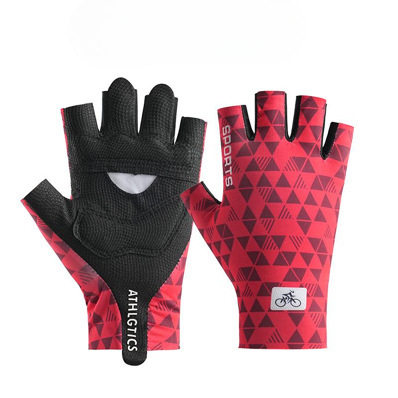 

New Riding Half finger Gloves for Men and Women Ice Silk Thin Non slip Breathable Takeout Sun Protection Mountain Bike Bicycle Gloves M