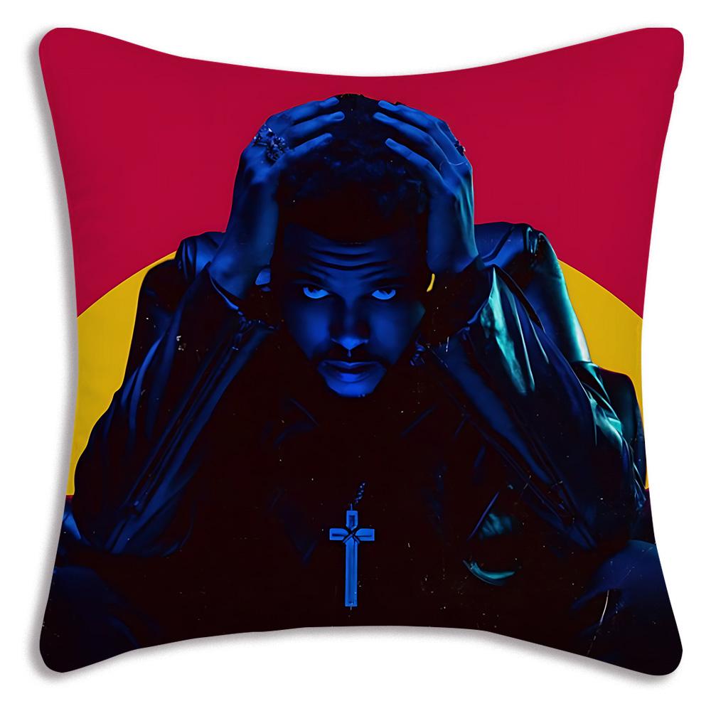 Rapper The W-WeekndS Pillow Covers Cartoon Sofa Decorative Home Double-sided Printing Short Plush Cute Cushion Cover