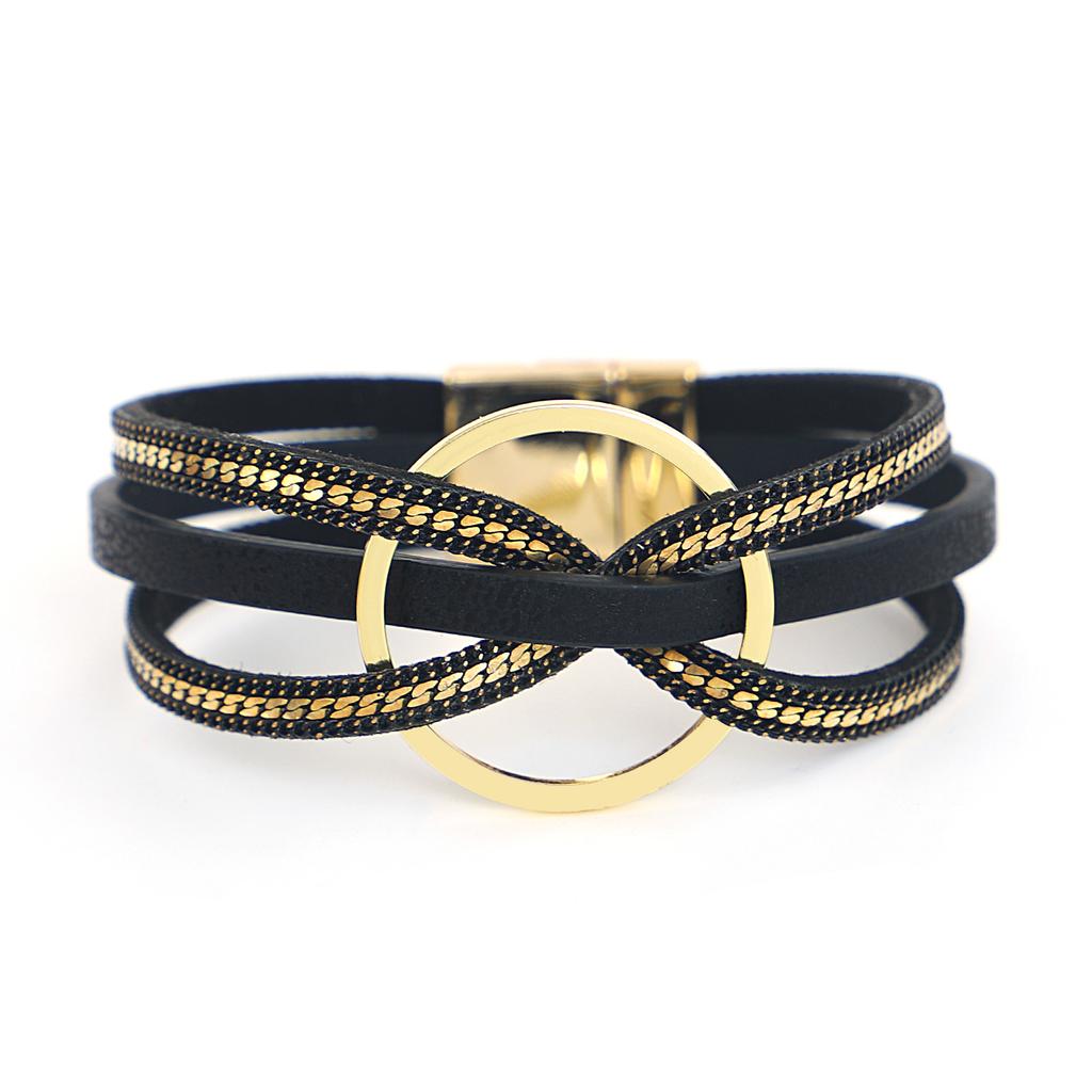 Cross Twist Leather Bracelet for Women Braided Bowknot Wrap Multilayer Jewelry Accessories