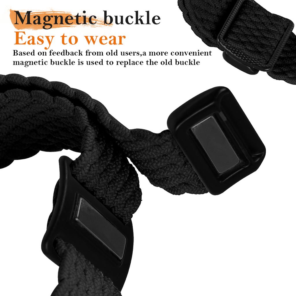 Nylon Strap for Apple Watch Series 10 9 8 7 SE 6 5 4 3 2 1 42mm 41mm 40mm 38mm Braided Watch Band with Magnetic Buckle
