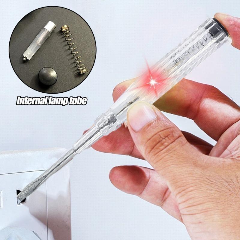 Electrician Transparent Test Pencil Slotted Screwdriver AC 100-500V Contact-type Voltage Tester Car Circuit Inspection Tools