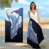 Artistic Whale Beach Towel, Humpback Whale Diving Print Oversized Bath Towel, Soft Quick Dry Summer Beach Blanket 1pcs