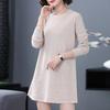 Mid-length Sweater Dress Solid Color Loose Knitted Sweater for Women Casual Long-sleeved Pullover Autumn and Winter