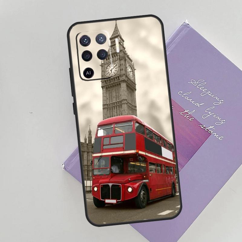London Red Bus Big Ben Cover For Oppo A78 A98 A74 A54 A94 A15 A16 A17 A52 A72 A76 A96 A53 A57S A58 A5 A9 Phone Case