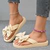 Decoration Casual Flat Slippers Shoes for Women Slides New Summer Slippers Outdoor Beach Flip-flops Cute Flower Bow