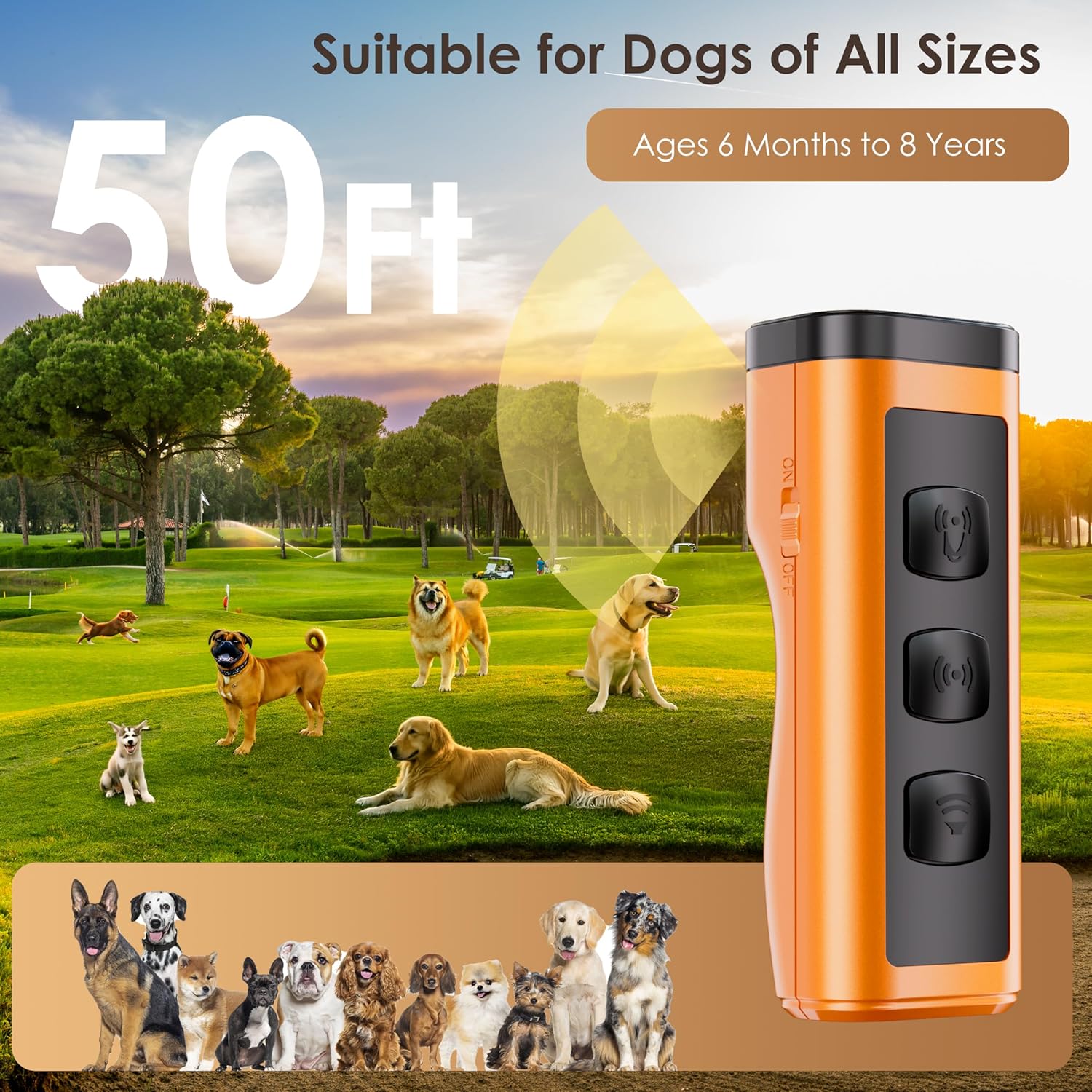 VUL Dog Bark Deterrent Devices,Anti Barking Device for Dogs(Own Or Neighbour S Dog), Long Range Ultrasonic 50ft, Alternative to Painful Dog Training