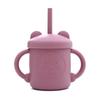 Cute Children's Silicone Water Bottle with Straw Multi-functional Baby Leak-proof Training Cup