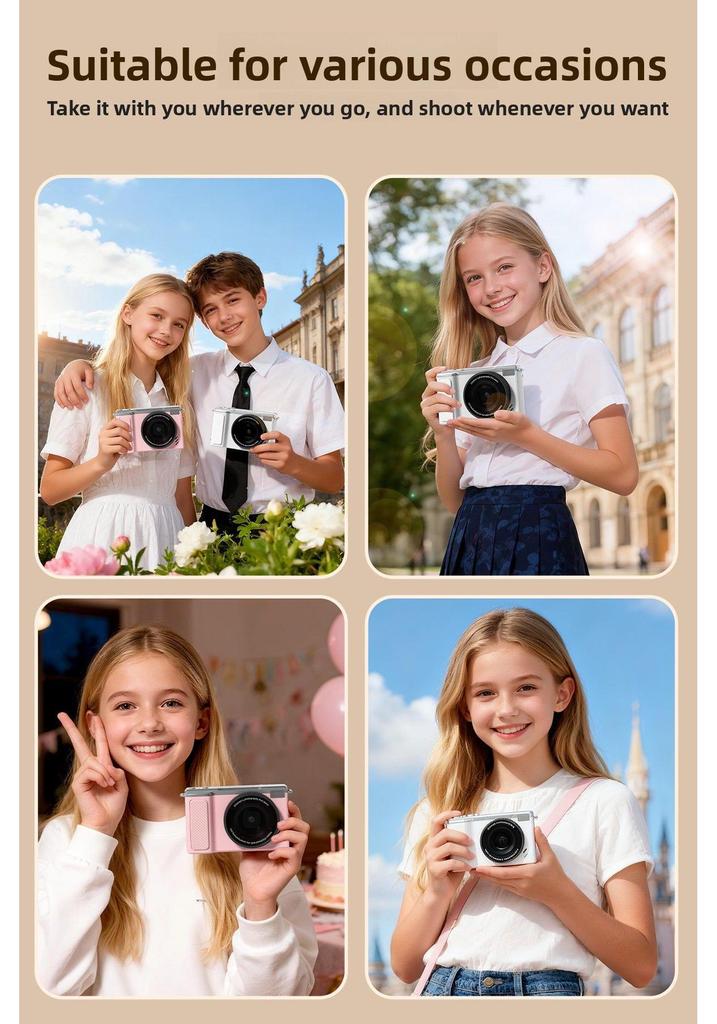 2026 Flip Screen Retro HD Digital Camera for Students and Travel Photography