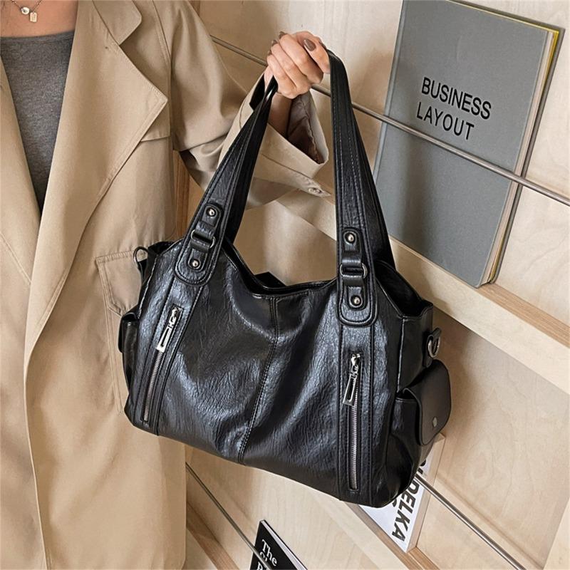 Soft Interior Compartment Shoulder Bags 2026 High Quality Ctrasting Colors Bags for Women Fashi Zipper Pu Women's Handbags