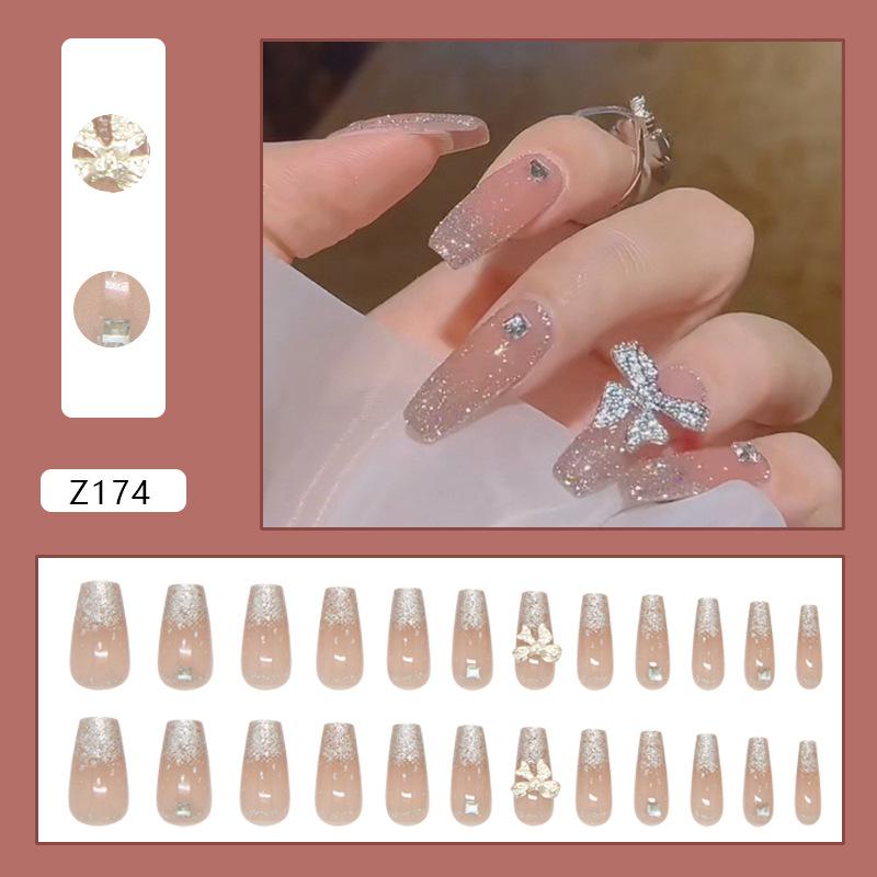 Fake nail fairy long wear nail broken diamond butterfly nail sticker removable finished nail sticker nail sticker nail sticker