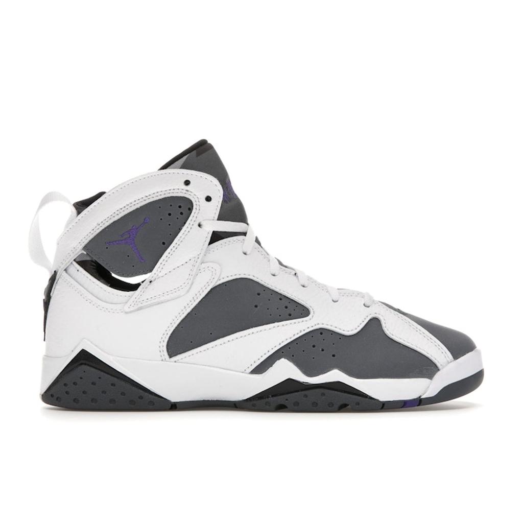 Air Jordan 7 Retro GS Flint 2021 Kids Sneakers White Flint-Grey Varsity-Purple DJ2777-100
