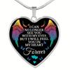Fashionable and Beautiful Colorful Wings and English Letter Pattern Heart-shaped Pendant Necklace