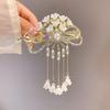 Women Hair Barrette Flower Decor Faux Pearl Tassel Bow Hollow Out Shiny Sequin Anti-slip Hair Decoration Lady Hair Accessory