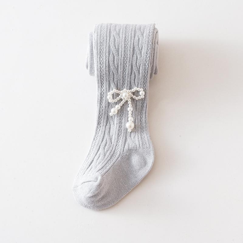 Children Cotton Tights Girls Cute Bowknot Pantyhose Kids Stocking Baby Girls Pantyhose Infant Knitted Tights