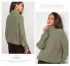 Women's Thick Knitted Turtleneck Sweater - Autumn/Winter Solid Color, Medium-Length, Casual Style.