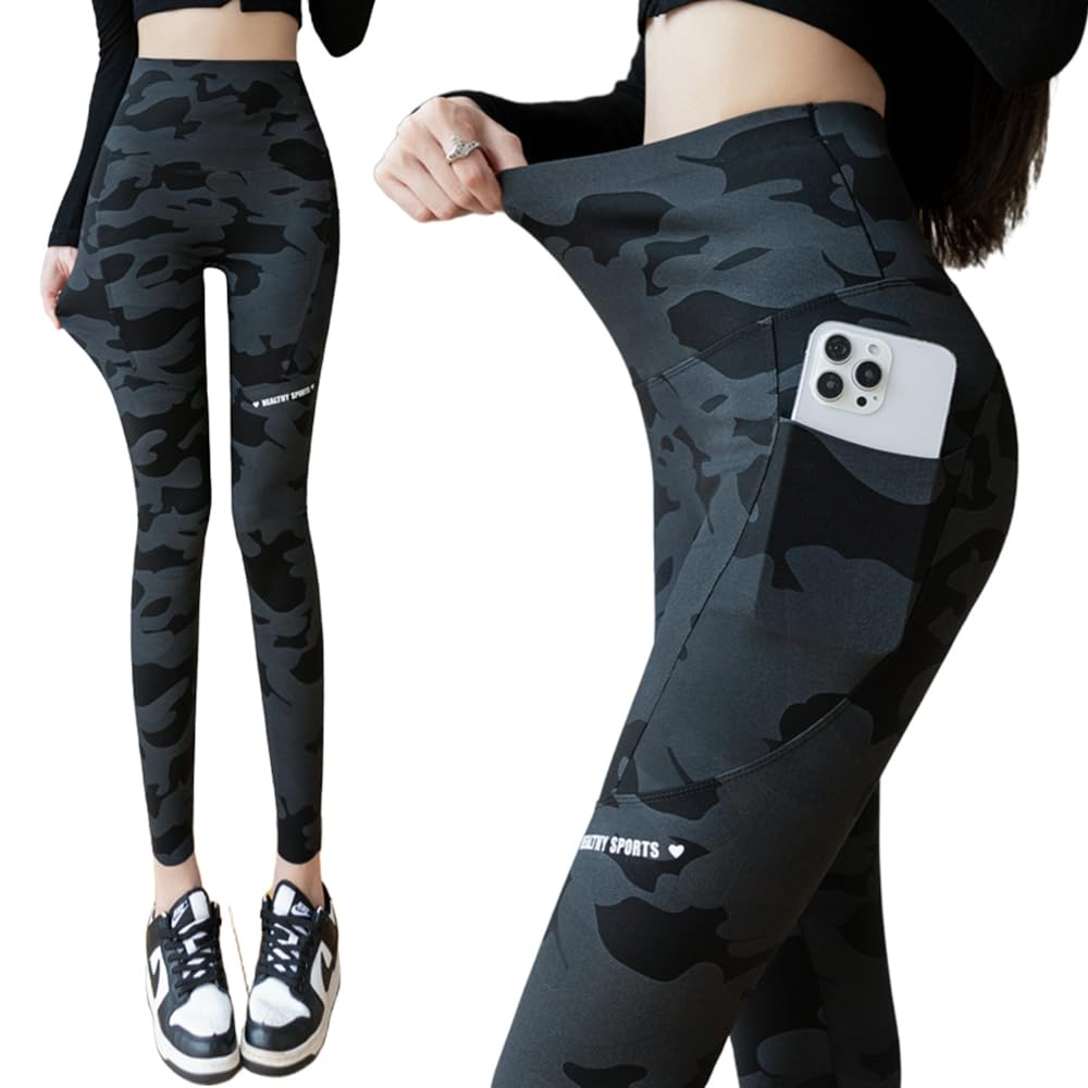 

Siomlana Йога Фитнес Длинные Камуфляжные Йога Горячие Повседневные Укороченные С Высокой Посадкой Подчеркивающие Ноги и Удобной Посадки Женские Брюки, Брюки, Брюки, Джерси,