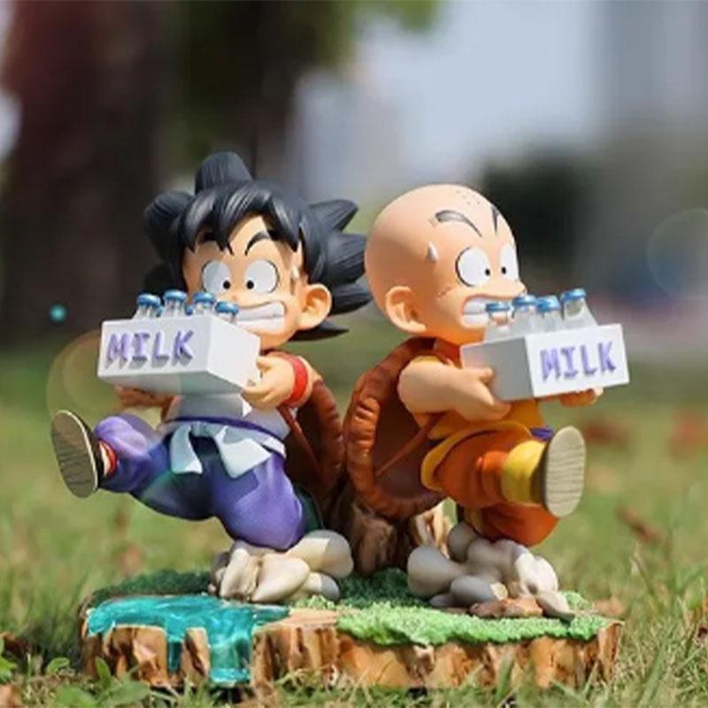 15cm Anime Dragon Ball Z Figures Milk Childhood Son Goku Krillin Gk Action Figure Pvc Statue Collections Model Doll Toys Kids