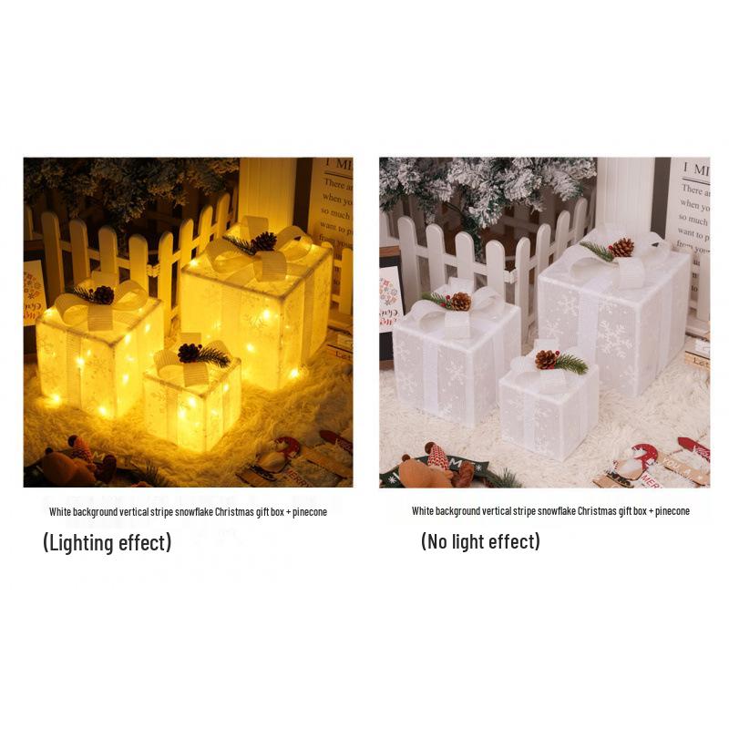 Cross-Border Christmas Luminous Gift Box Set: Outdoor Decorative Lights for Courtyard & Mall Display