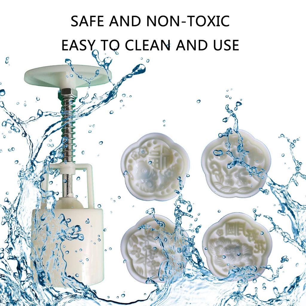 Ručně lisovaná forma na měsíční koláče Květ švestky Dezertní formičky Razítko na sušenky ABS plasty Formičky na pečivo pro milovníka pečení