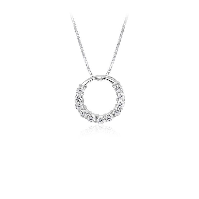 925 sterling silver circle necklace female Korean version ins style explosion new product pendant niche light luxury cross-border collarbone chain