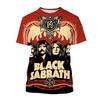 Round Neck 3D Black Sabbath Band Graphic Printed Long Sleeved Men's T-shirts - Soft Medium Stretch Polyester Fabric Summer Relaxed Fit Clothing