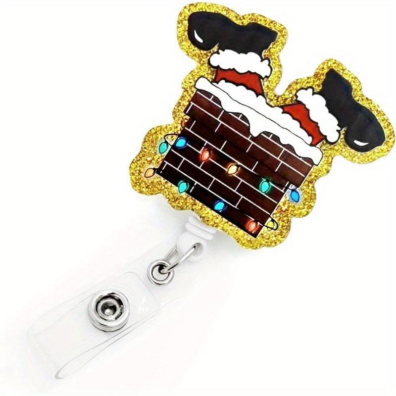 

Christmas retractable badge clip, a fun holiday accessory for nurses, teachers, and office staff. прозрачный