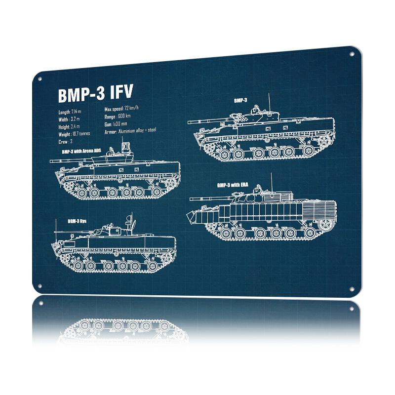 BMP IFV Printed Poster Customized Wall Art Retro Vintage Metal Tin Signs for Modern Home Decoration Luxury Room Accessories